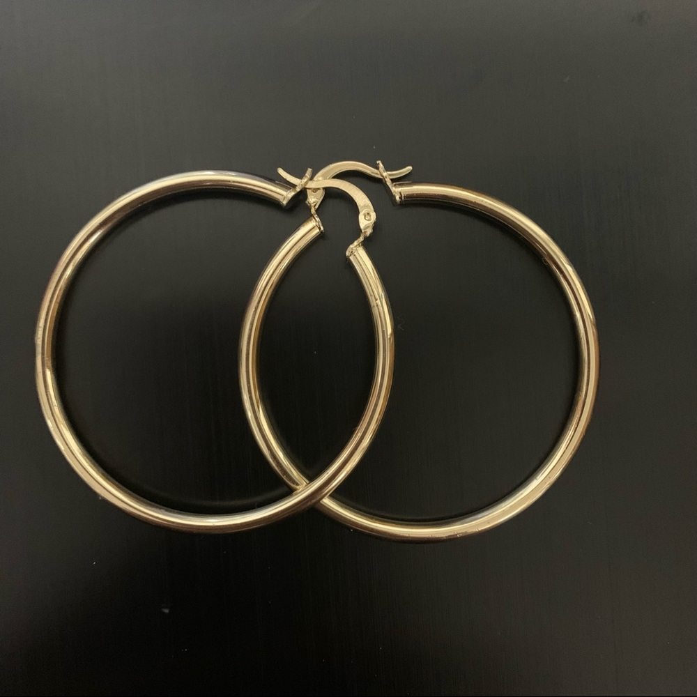14k gold plated hoop earrings